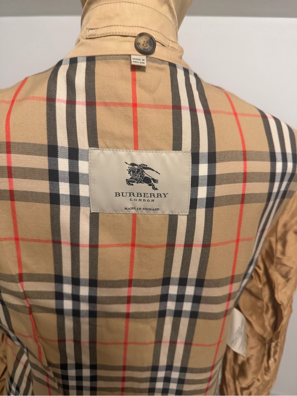 Burberry London Kensington Honey Beige Trench Coat Detachable Wool Liner Fit S/2 - Picture 14 of 16